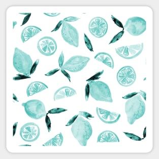 Blue lemons - watercolor citrus Sticker